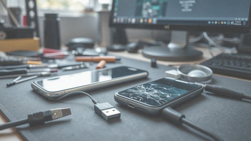 Jakie uszkodzenia mechaniczne mogą wpływać na wykrycie telefonu przez komputer?